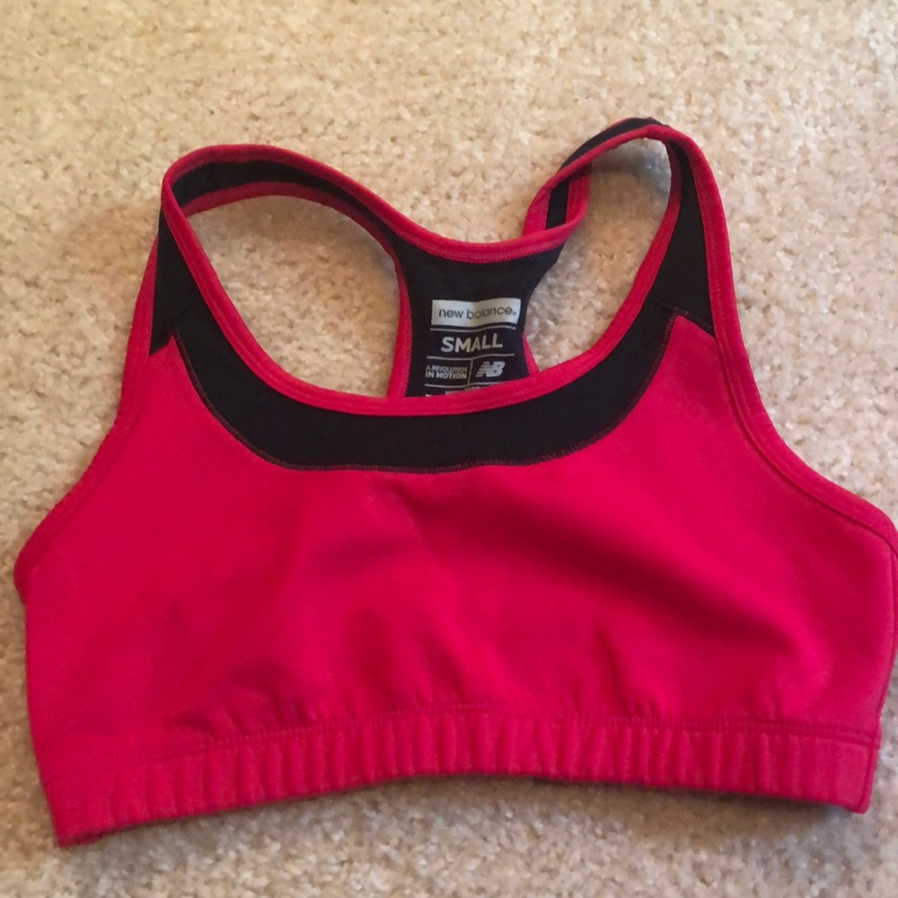 Pink and Black New Balance Sports Bra